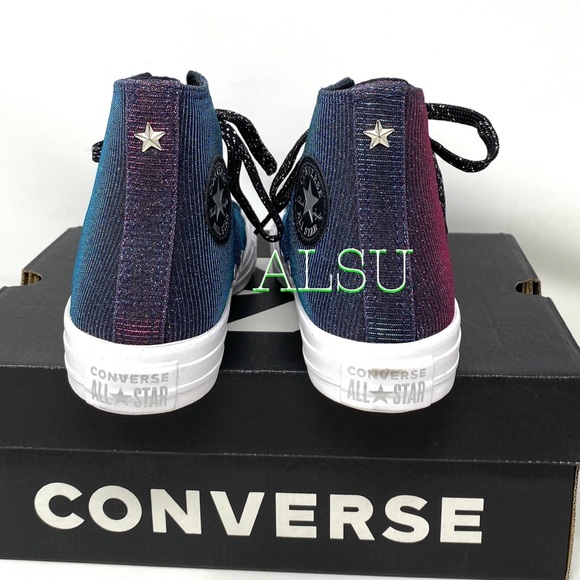 💖MEGA SALE💖Converse CTAS High Canvas Glitter Black Women’s Size 6 564911C - Picture 4 of 8